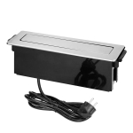 Boîtier d'alimentation encastré pour meuble avec bord fraisé plat, chargeur USB de type Schuko, un c