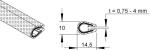 Beschermstrip met staalband hoogte 10mm x breeste 16mm x lengte 10m