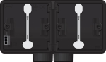 Double boîte en saillie étanche aux projections d’eau horizontal avec une entrée M20 double Noir