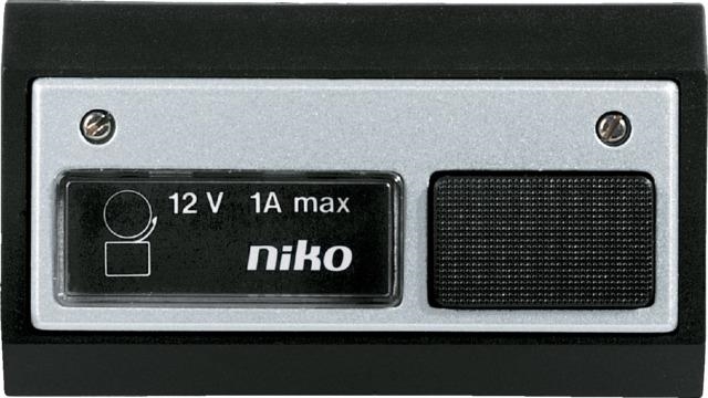 Niko contrôle d'accès - sonnette 12V~1A avec lampe, Noir / Aluminium