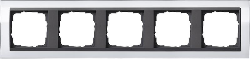 Cadre finition 5 x pour Anthracite Gira Event Clear Blanc