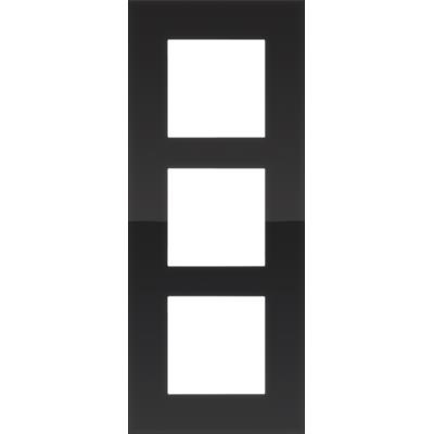 Triple plaque de recouvrement de 60mm d'entraxe verticalement Niko Pure liquid Black