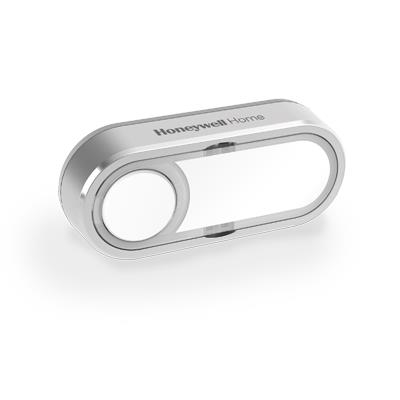 Wireless push button, label holder and confirmation Led - offset landscape, Grey