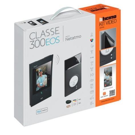 Kit vidéo couleur  connecté 1 bouton - poussoir Linea 3000 en Noir + Classe 300EOS Wifi en Noir