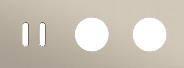 Drievoudige afdekplaat, horizontaal 71mm centerafstand, voor een tweevoudige schakelfunctie en twee