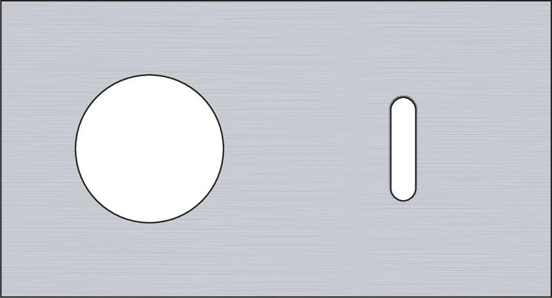 Double cover plate, horizontal 71mm centre distance, for a socket function and a single switching f