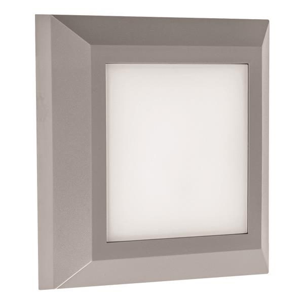 Wandlamp 3W Grijs IP65 vierkantig 3000K