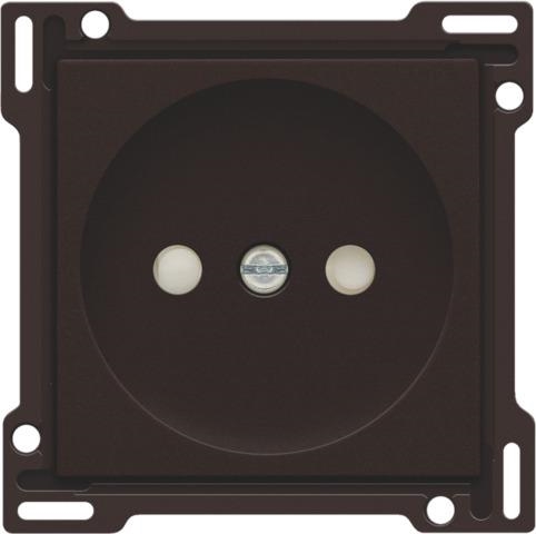 Afwerkingsset voor stopcontact zonder aarding met kinderveiligheid, inbouwdiepte 21mm dark Brown