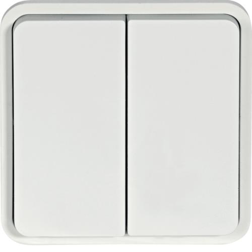 Double poussoir inverseur Cubyko, Blanc, NO + NF, quickconne