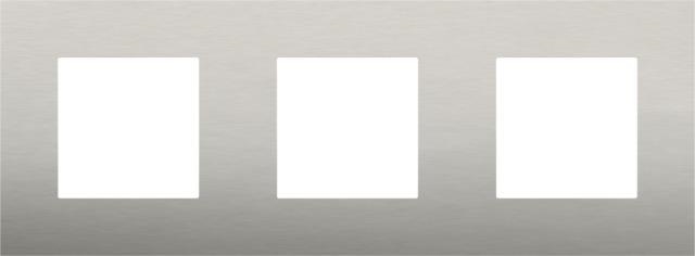 Triple flush surround plate with 71mm centre - to - centre distance Pure stainless steel on Anthraci