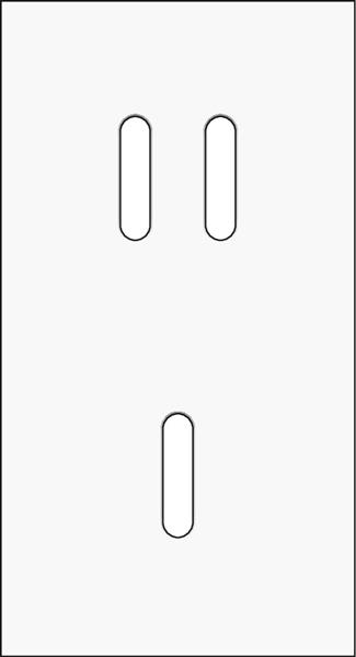 Double cover plate, vertical 71mm centre distance, for a double and a single switching function, Ni