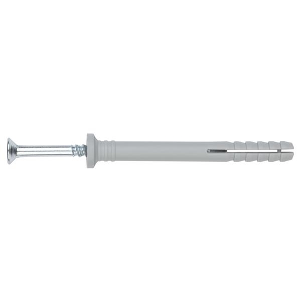 Cheville prémontée à frapper (polyamide 6.6), avec clou annelé cheville tête cylindrique 6 x 40 Ø 6