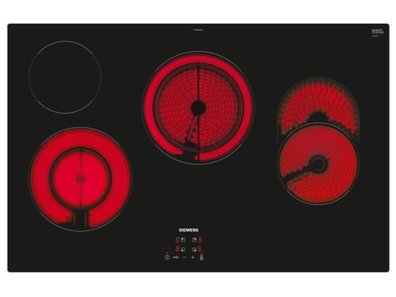 Table de cuisson iQ300 vitrocéramique 80cm, 4 zones (1 variable & 1 extensible), easyTouch sans cadr