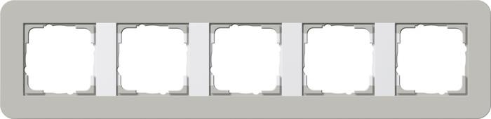 Cover frame 5 gang Gira E3 Grey / pure White