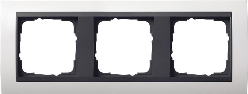 Cover frame 3 gang intermediate frame Anthracite Gira Event pure White