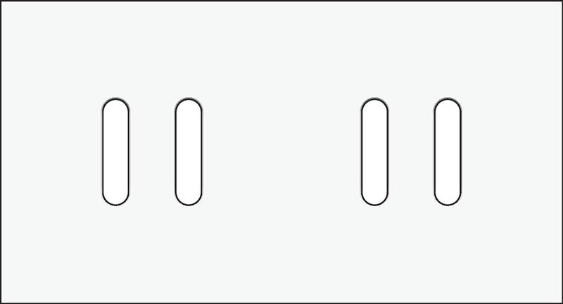 Double cover plate, horizontal 71mm center distance, for double switch functions, Niko rocker White