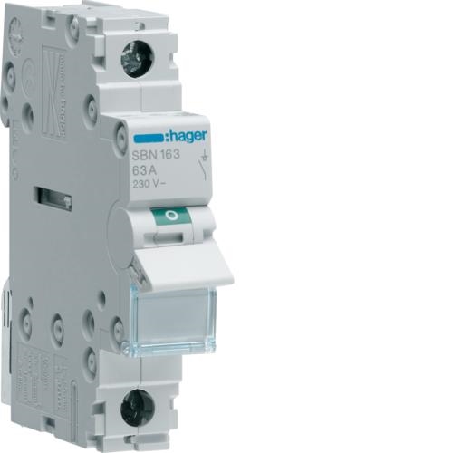 Interrupteur modulaire 1 pôle 63A