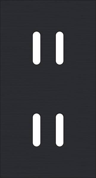 Double cover plate, vertical 71mm center distance, for double switch functions, Niko rocker Pure Alu