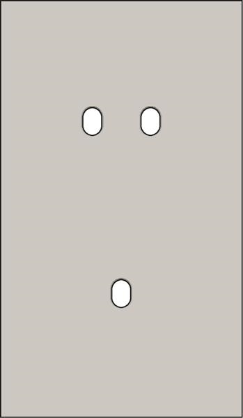 Double cover plate, vertical 60mm centre distance, for a double and a single switching function, Ni