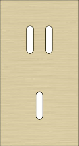 Plaque de recouvrement double, verticale 71mm d'entraxe, pour une fonction de commutation double et