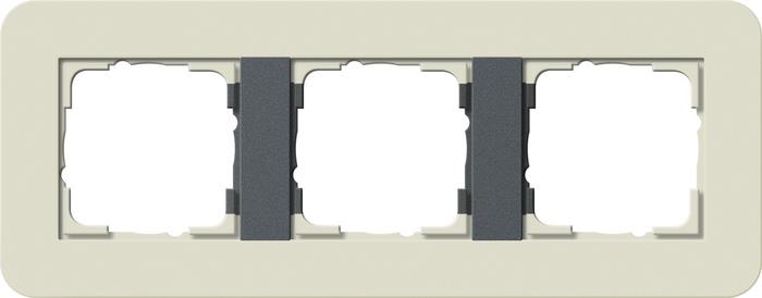 Cadre finition 3 x Gira E3 Sable / Anthracite