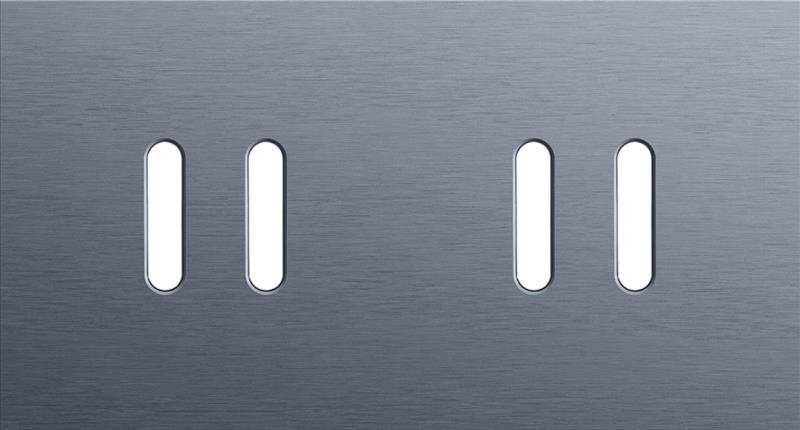 Plaque de recouvrement double, horizontale 71mm d'entraxe, pour des fonctions d'interrupteur double,