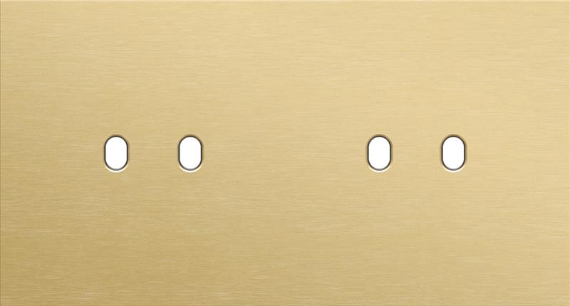 Double cover plate, horizontal 71mm center distance, for double switch functions, Niko toggle Alumin