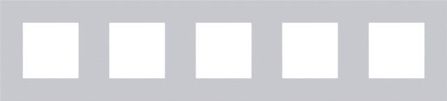 Plaque quintuple horizontale entraxe 71mm Alu Grey