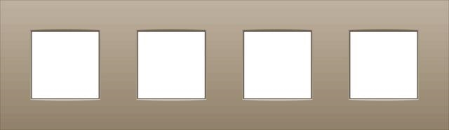 Afdekplaat viervoudig horizontaal 71mm centerafstand Bronze