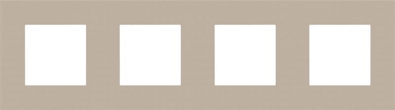 Quadruple cover plate, 71mm center distance, Niko Pure steel Champagne