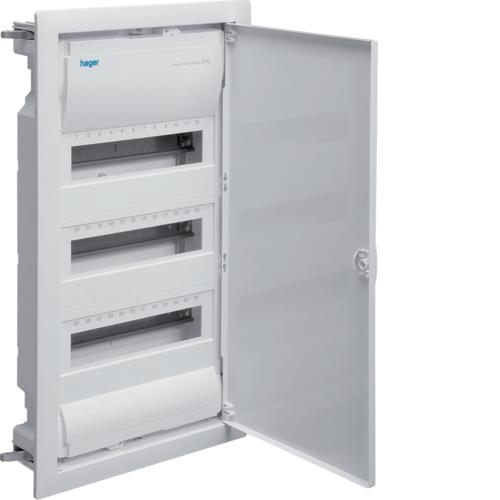 Coffret Volta encastré - 3 rangées - 36 modules IP30