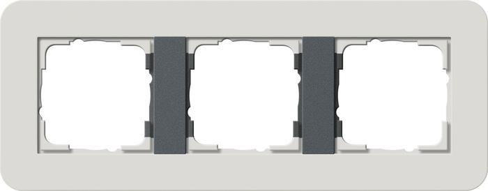 Afdekraam 3 voudig Gira E3 licht Grijs / Antraciet