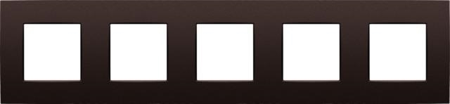 Plaque de recouvrement quintuple, entraxe de 71mm, couleur Niko intense dark Brown coated
