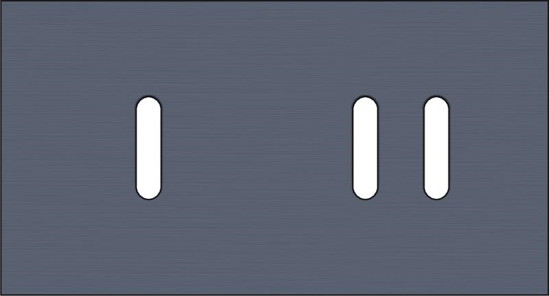 Double cover plate, horizontal 71mm centre distance, for single switching function and double switc