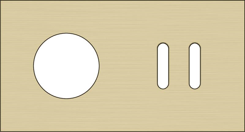 Double cover plate, horizontal 71mm center distance, for one socket function and one double switchi