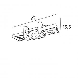 Ceiling lamp in brushed Chrome