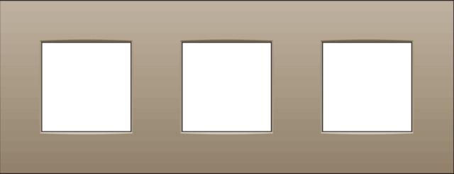 Afdekplaat drievoudig horizontaal 71mm centerafstand Bronze