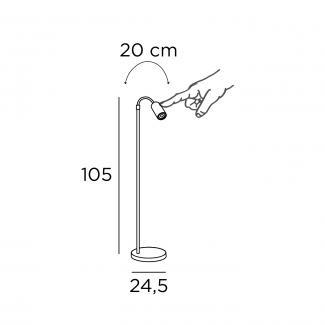 Floor lamp in brushed Bronze + brushed Brass