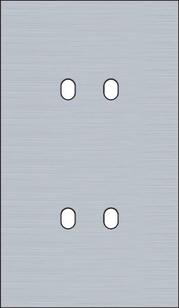 Plaque de recouvrement double, verticale 60mm d'entraxe, pour des fonctions d'interrupteur double, N