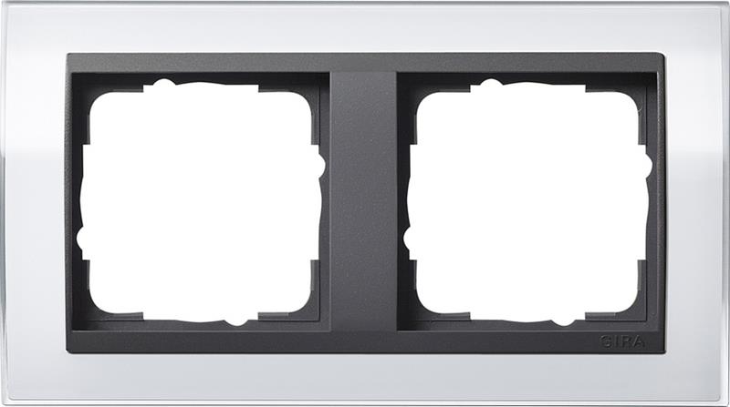 Cadre finition 2 x pour Anthracite Gira Event Clear Blanc