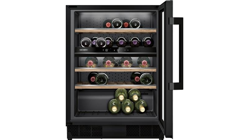 Koelkast - onderbouw iQ500 wijnkoeler voor onderbouw - 82cm 120 l, vaste glazen deur, verticale hand