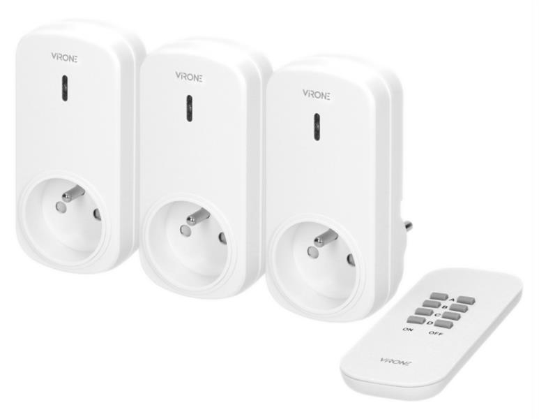 Set of wireless sockets with remote control, 3 + 1