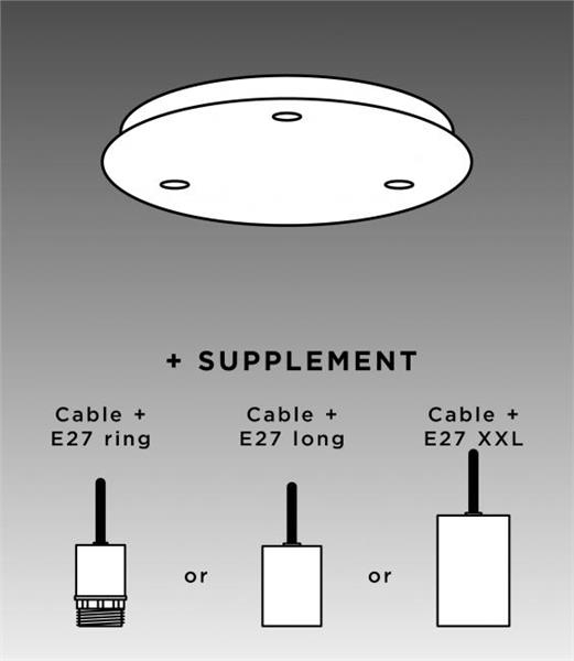 Ceiling base brushed Brass 3 outputs