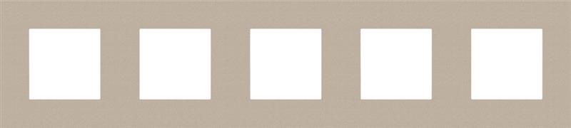 Quintuple cover plate, 71mm center distance, Niko Pure steel Champagne