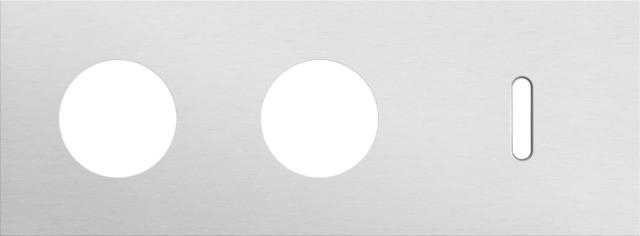 Triple cover plate, horizontal 71mm centre distance, for two socket functions and a single switchin