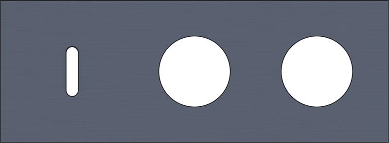 Triple cover plate, horizontal 71mm centre distance, for a single switching function and two socket