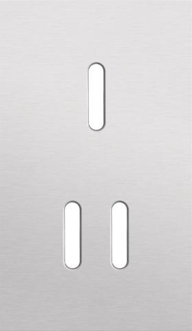 Plaque de recouvrement double, verticale 60mm d'entraxe, pour une fonction de commutation simple et