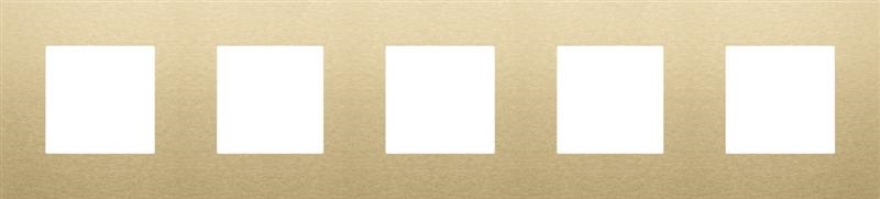 Vijfvoudige afdekplaat, 71mm centerafstand, Niko Pure Aluminium geborsteld Goud