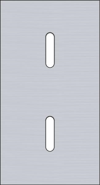 Double cover plate, vertical 71mm center distance, for two single switching functions, Niko Rocker