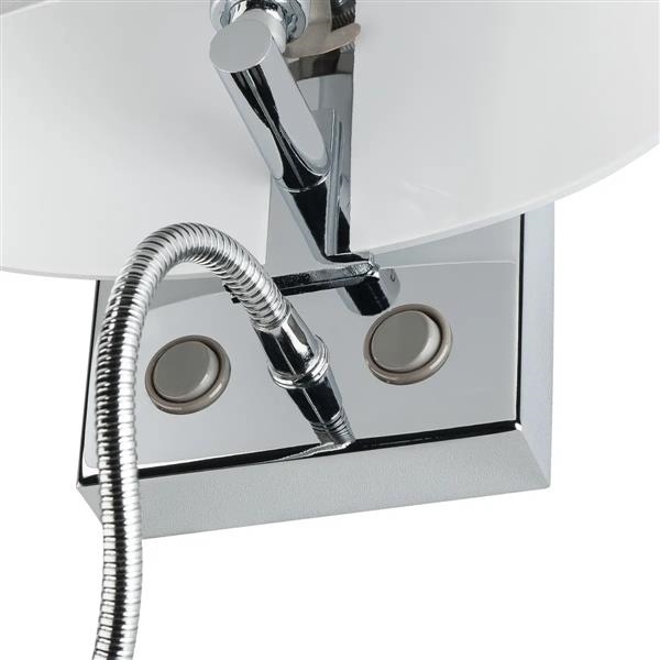 Coupa Flexled, wandarmatuur, Chroom, gesatineerd glas, 1 x G9 maximum 40W, 3W Led, 3000K